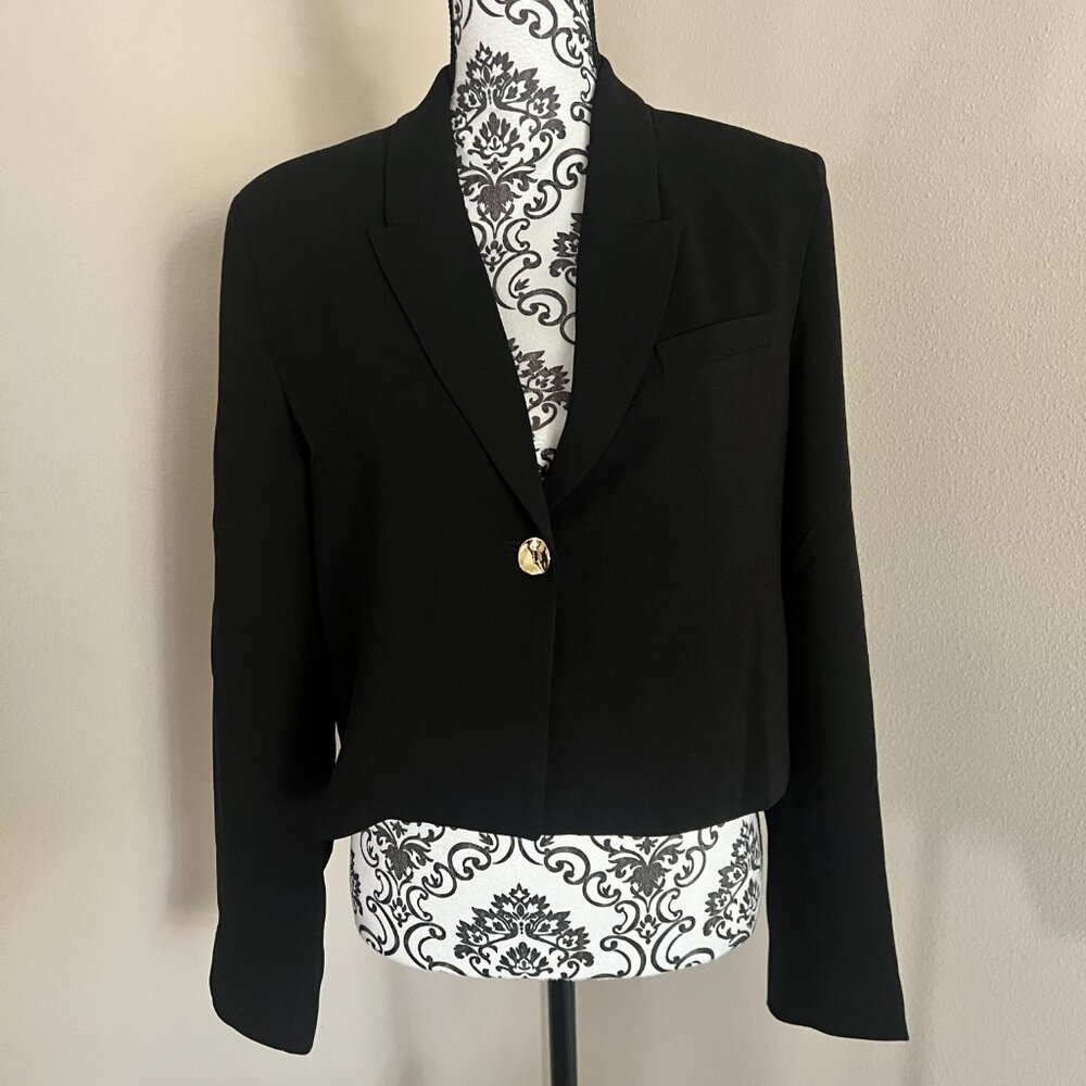 TRUTH by Republic Cropped One Button Blazer - Black - Size 10